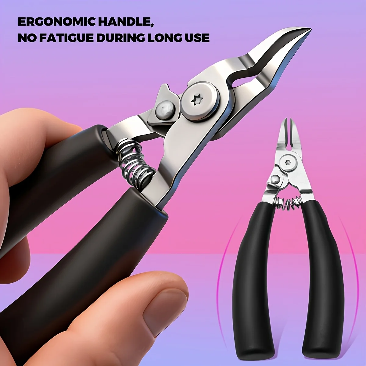 Professional Large Curved Nail Clipper with Beak Stainless Steel Effort-Saving Toenail Trimming Tool Suitable for Thick Hard