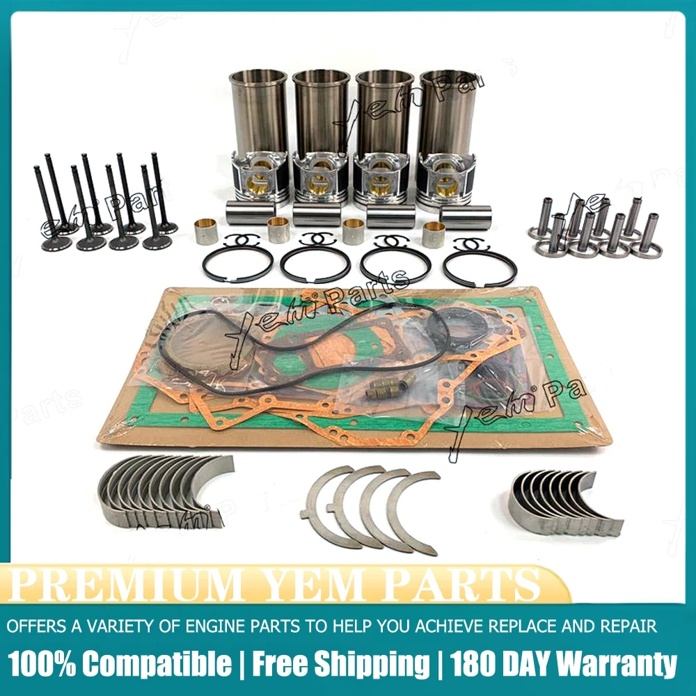 New 4D88E Overhual Gasket Kit With Cylinder Gaskets Bearings Piston Rings Liner For Yanmar