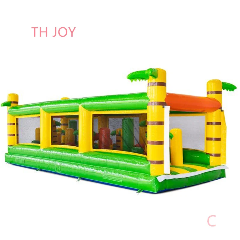 outdoor giant Funny Jungle Race Inflatable Obstacle Course, forest theme inflatable bouncer slide combos