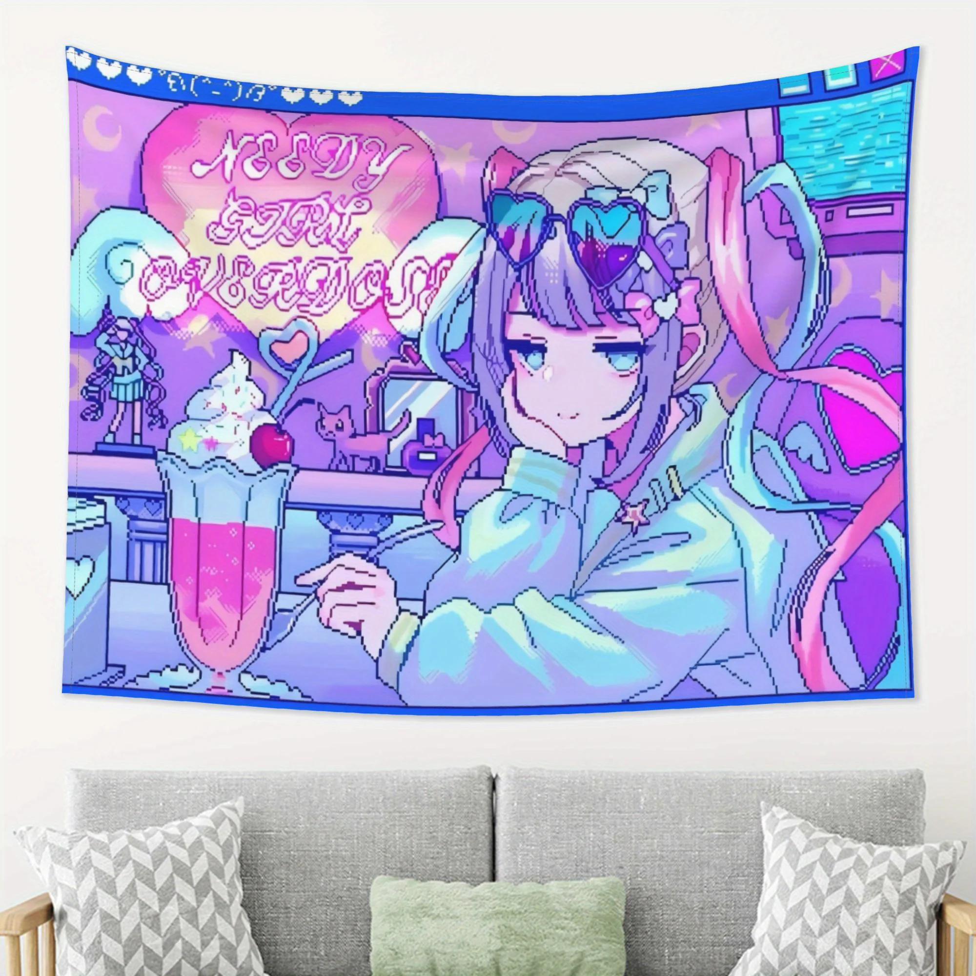 NEEDY STREAMER OVERLOAD Wandteppich – perfekt für Wohnzimmer, Schlafzimmer und Büro, weicher, strukturierter Wohnaczent