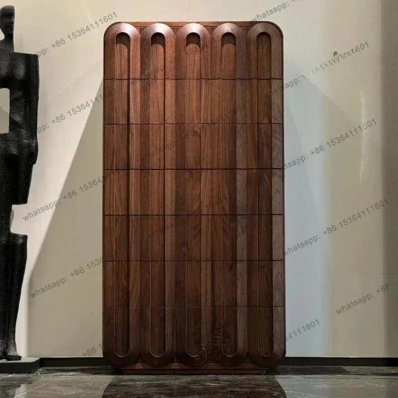 

North American black walnut chest cabinet retro log side cabinet locker medium antique storage cabinet