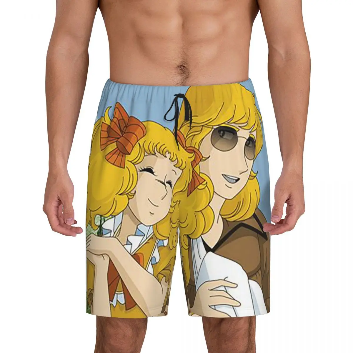 

Мужские пижамные шорты Custom Candy Candy Anime для сна и отдыха