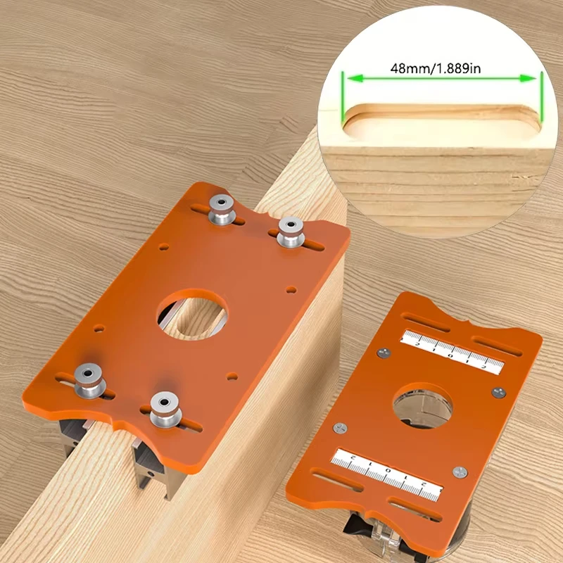 Wood Router Slotting Locator Tool 2 in 1 Slotted Base & Fastening Bracket Handheld Edge Trimmer Milling Cutting