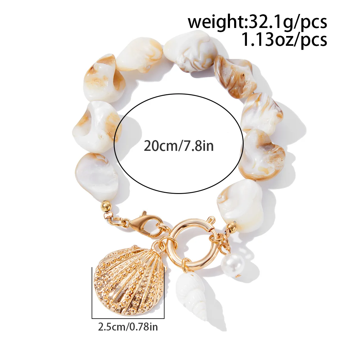 Boho Scallop Conch Imitation Pearl Pendant Bracelet 2026 Ocean Style White Opposite Sex Stone String Girls Fashion Jewelry