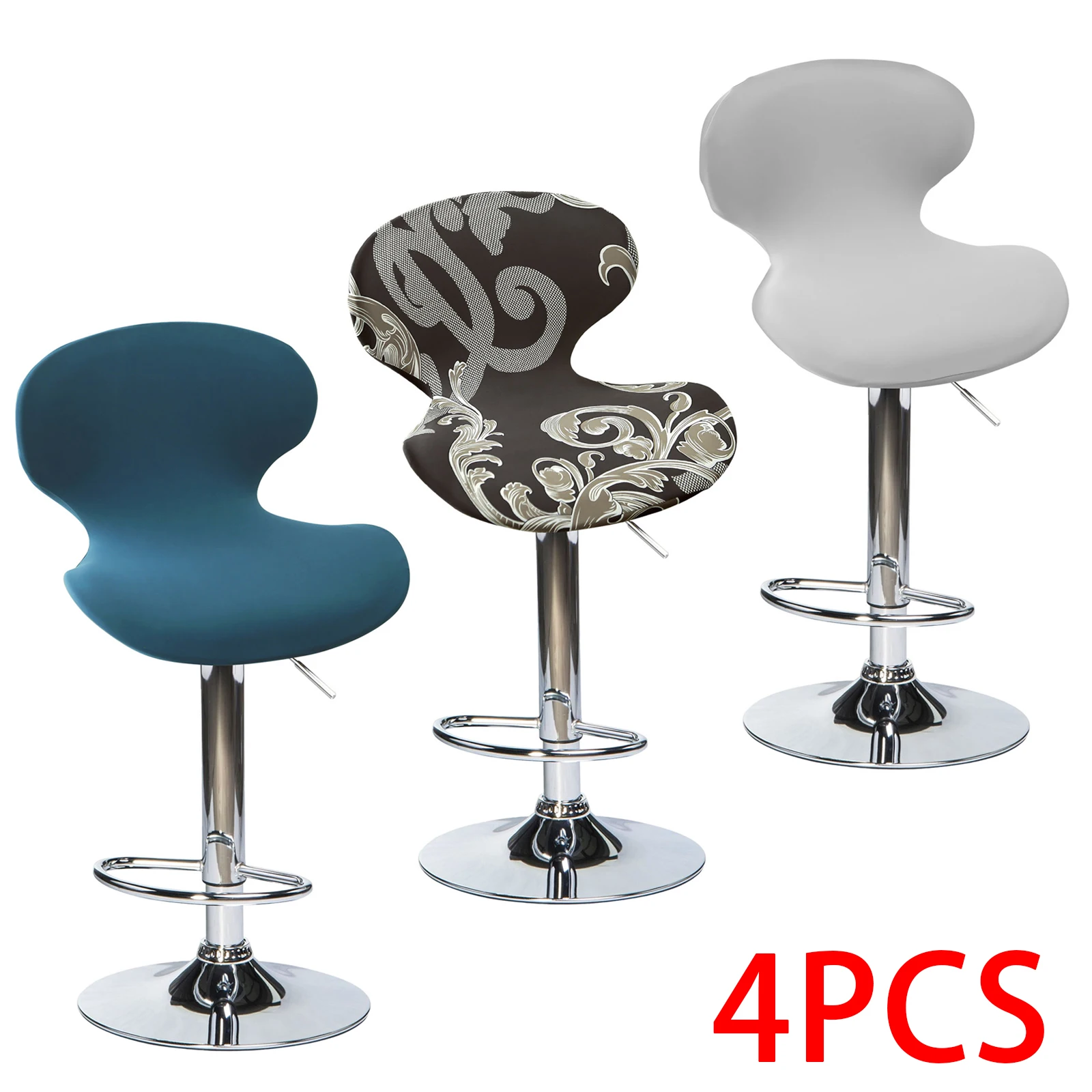 4Pcs Jacquard Bar Stuhl Abdeckung Kurze Rückenlehne Stuhl Schutzhüllen Eng Anliegende Esszimmer Bar Sitz Schonbezüge Hotel Party