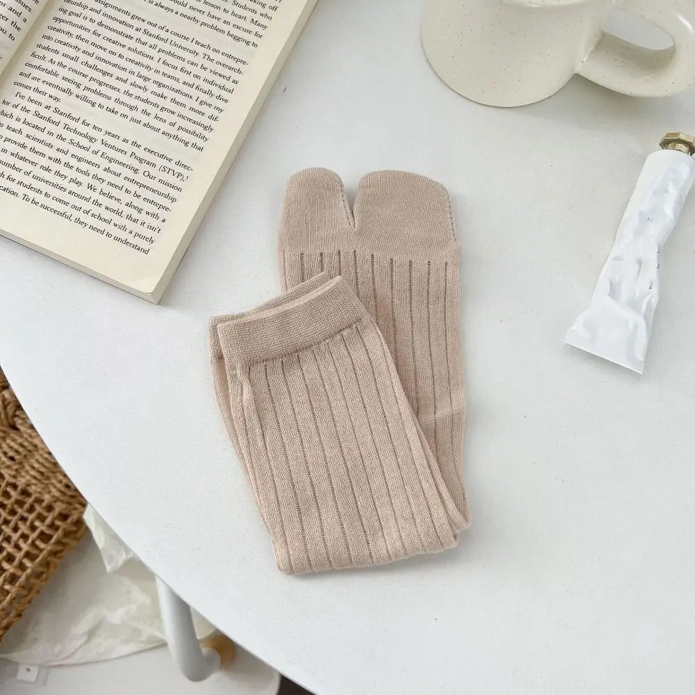 2 أزواج مطاطا لون الحلوى اثنين من الجوارب القطنية لوليتا JK مكافحة زلة فاصل أصابع القدم الجوارب النساء منتصف العجل قصيرة جوارب أنبوبية الفتيات #3