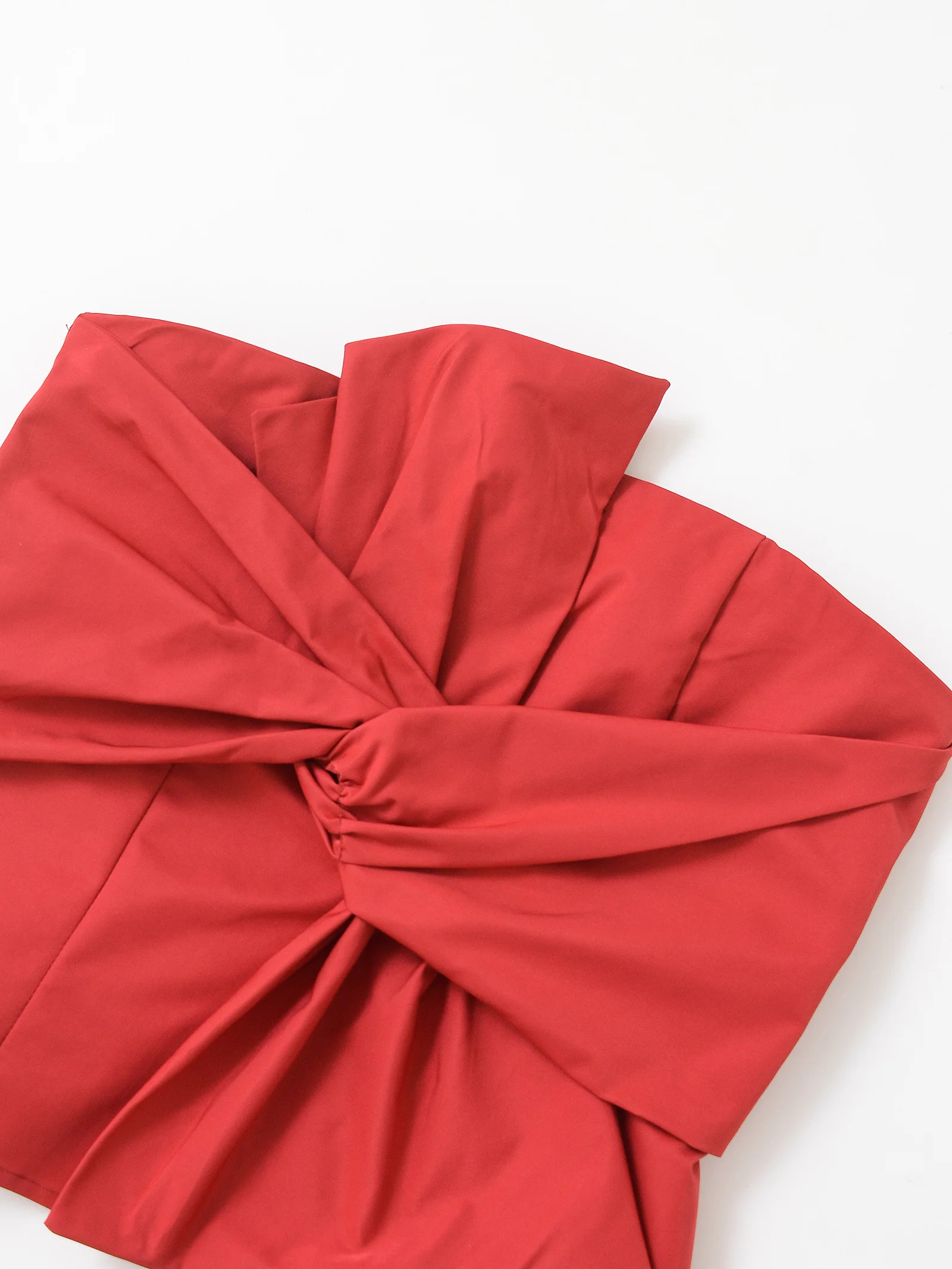 YY0332 25 Spring New Product Women's Fashion and Sexy Design Sense One Piece Collar Sleeveless Red Dress strapless Top