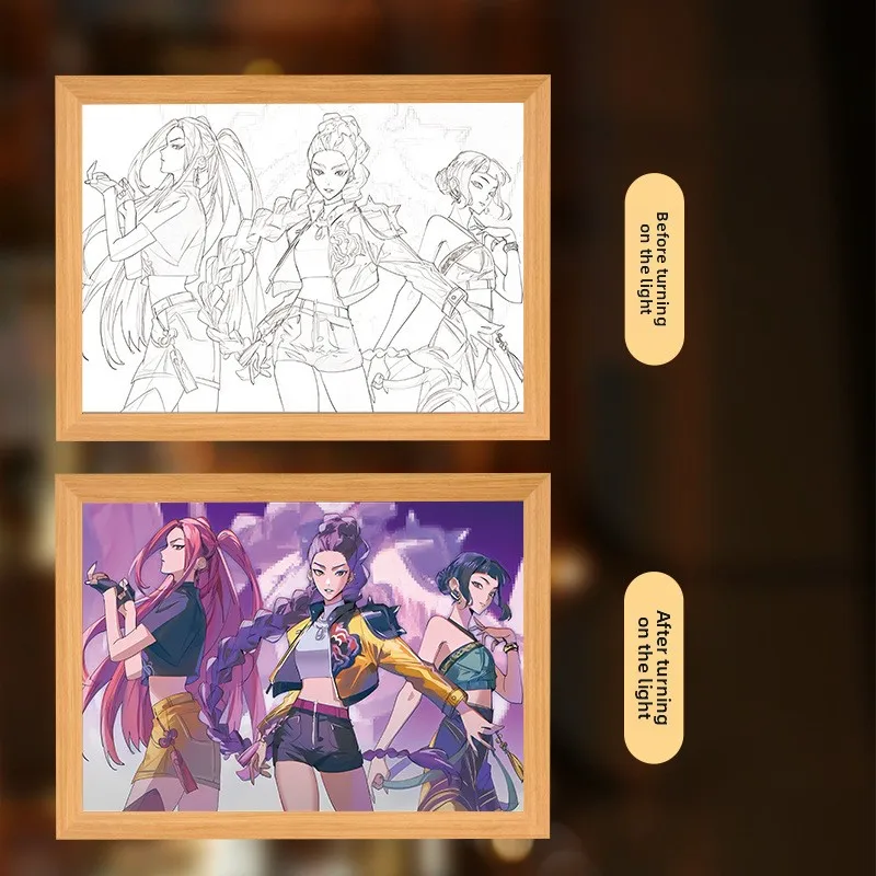 22 سنتيمتر/8.66in ثلاثية الأبعاد ضوء اللوحة Kpop ويتشر شقيقة الإبداع مصباح Led الإبداع ليلة أنيمي الأجهزة الطرفية تحصيل الحرف #3