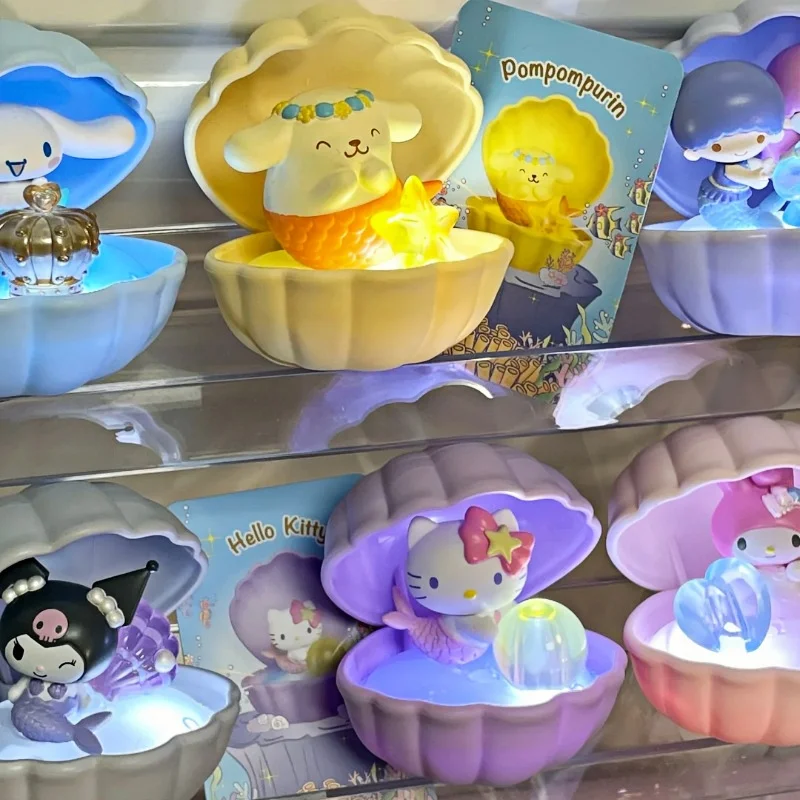 الأصلي سانريو حورية البحر قذيفة سلسلة صندوق أعمى كورومي مرحبا كيتي ميلودي Kawaii نموذج صندوق غامض ليتل التوأم ستار مصباح الاطفال هدية