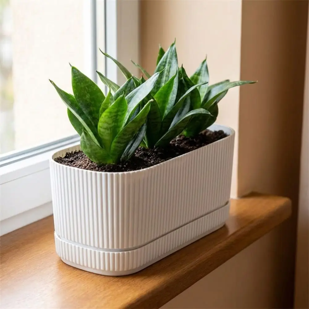Plastic Self Watering Flower Pot Drainage Hole Thickened Lazy Plant Pot Double Layer Self Watering Self Watering Planter Desktop