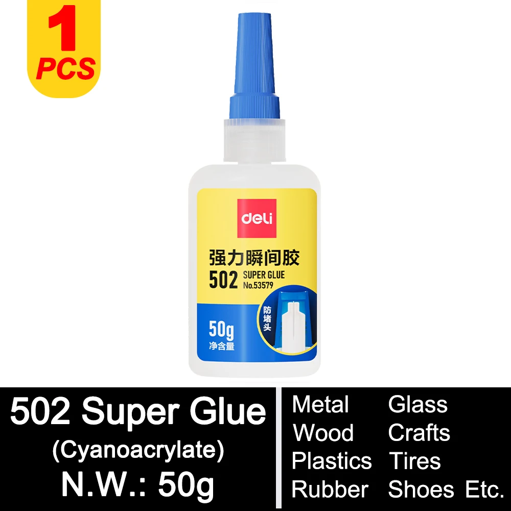 Deli 502 Superlijm Professioneel Sterk Snel Snel zelfklevend Cyanoacrylaat Hardware Metaal Auto's Hout Ambacht Hobby Seconden Bond