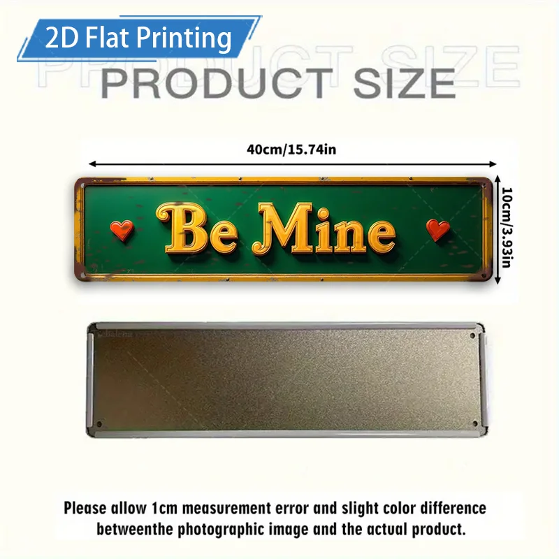 [2D FLAT] 1 قطعة علامة معدنية، 4 × 16 بوصة ريترو بي ماي علامة معدنية جدار الفن لديكور المنزل