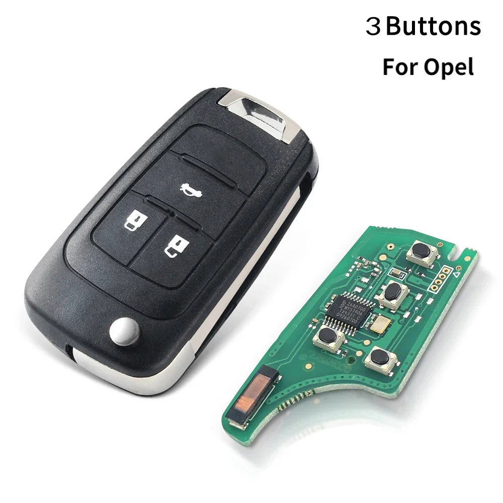 KEYYOU Auto-Fernbedienung DIY für OPEL VAUXHALL Astra J Corsa E Insignia Zafira C 2009-2016 315/433MHz ID46 Chip 2/3/4/5 Tasten Schlüssel
