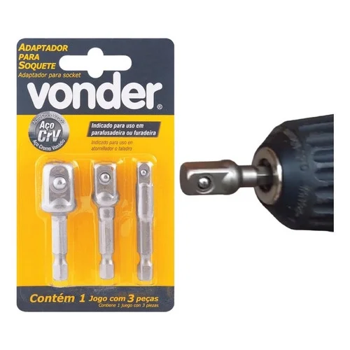 Game Adapter Socket For Screwdriver 3 Parts Vonder