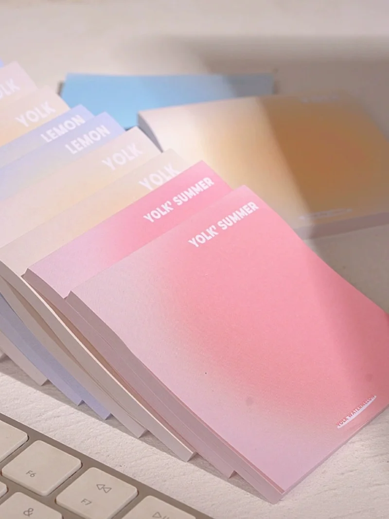 

Gradient Colored Sticky Notes Memo Paper Handheld Account List High Aesthetic Value Stickable Students Supplies Colorful Sticky