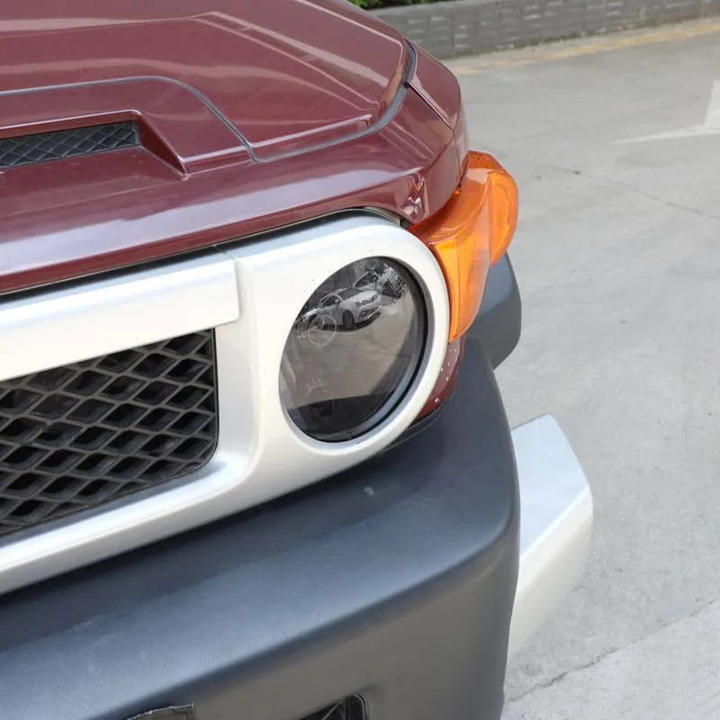 

Suetlcoity For Toyota FJ Cruiser 2007-2021 TPU Black Car Front Headlights Decorative Film Sticker Car Accessories