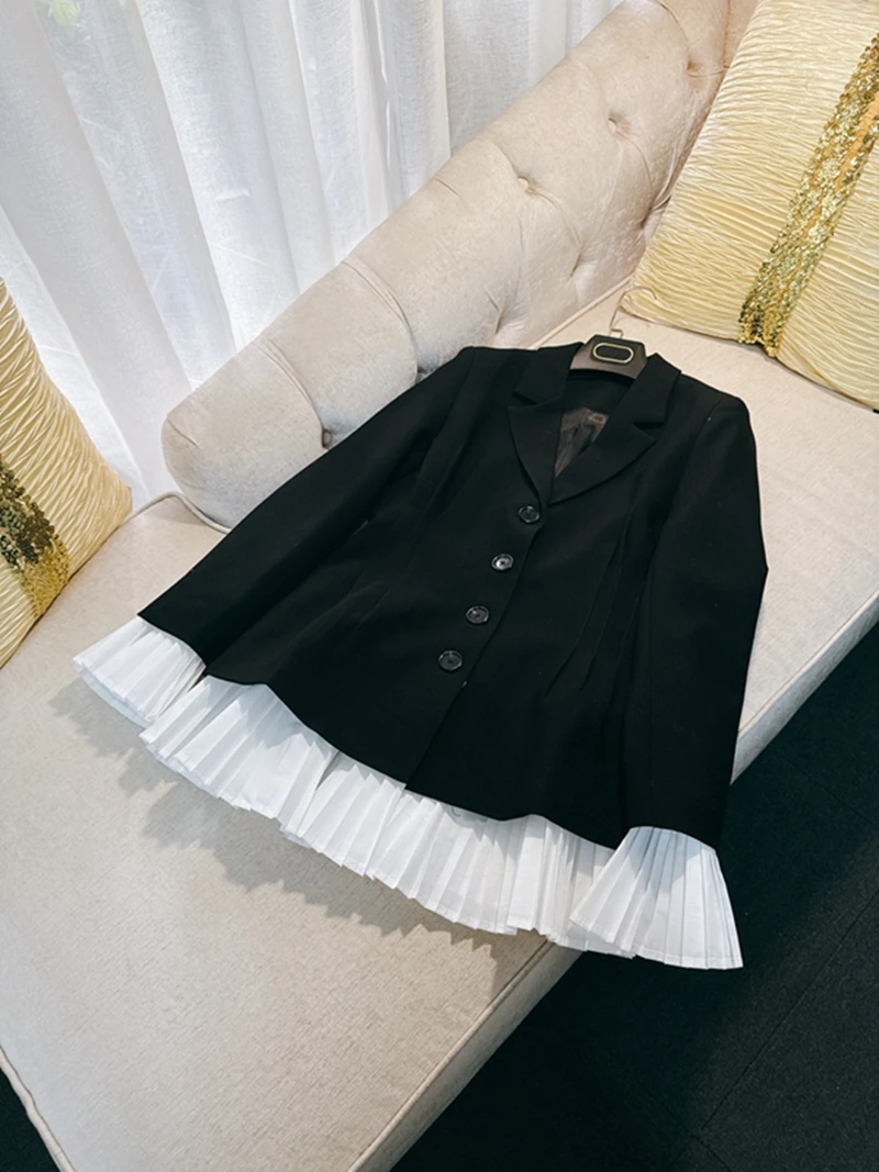 

Элегантное черное платье-миди с плиссировкой, утягивающее талию, с асимметричным подолом, для молодых женщин