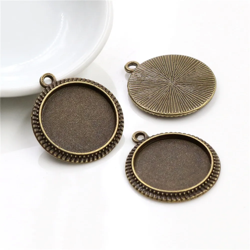 20pcs 16mm Inner Size Simple Pendant Cabochon Blank Base Setting Bezel Tray DIY Jewelry Making Accessories Findings