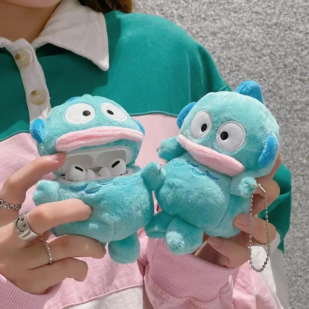 

Hangyodon Kawaii плюшевый защитный чехол для беспроводных наушников с подвеской, подходит для Airpods1/2/3/4/pro/pro2, декоративные предметы коллекционирования