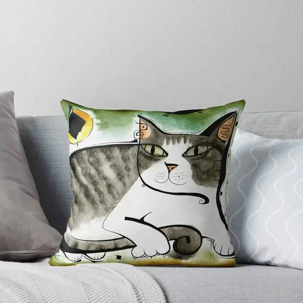 

Grey Striped Cat Throw Pillow Marble Cushion Cover Decorative Cushion Cushion Cover Set pillow