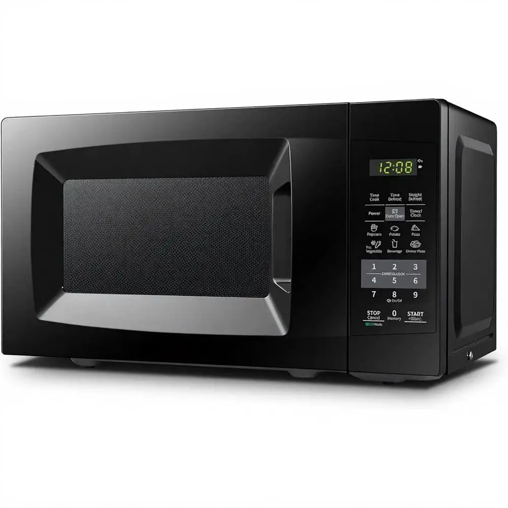

700W Compact Countertop Microwave Oven with Sound On/Off, ECO Mode, and Easy One-Touch Cooking, 0.7 Cu. Ft., Black