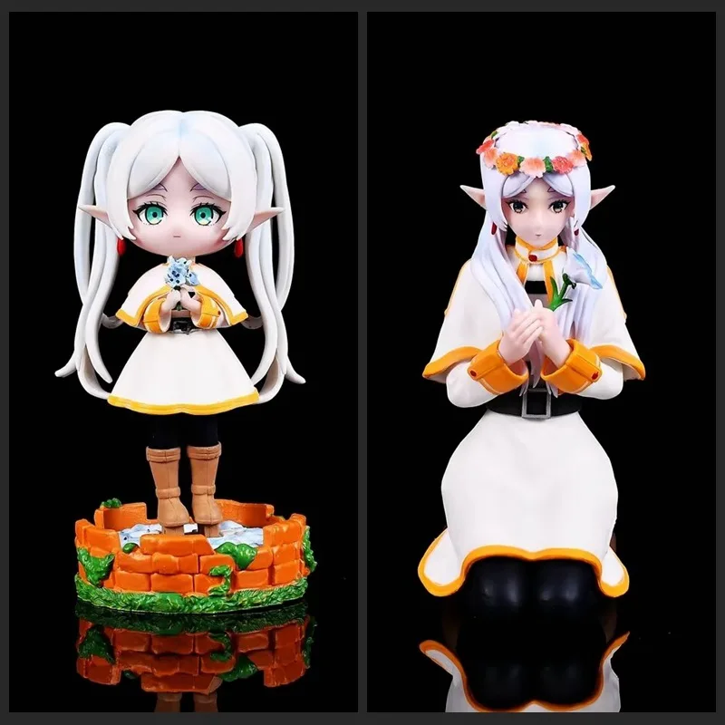 애니메이션 Frieren Beyond Journey's End Chibi Frieren 피규어 무릎 위치, 2 차 요소 소녀 컬렉션 장식 선물