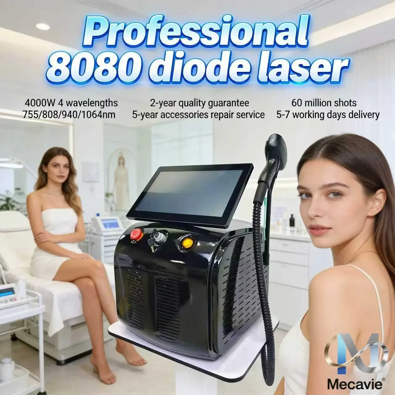 

Портативный диодный лазер для эпиляции Soprano Alexandrite 755 808 940 1064 нм
