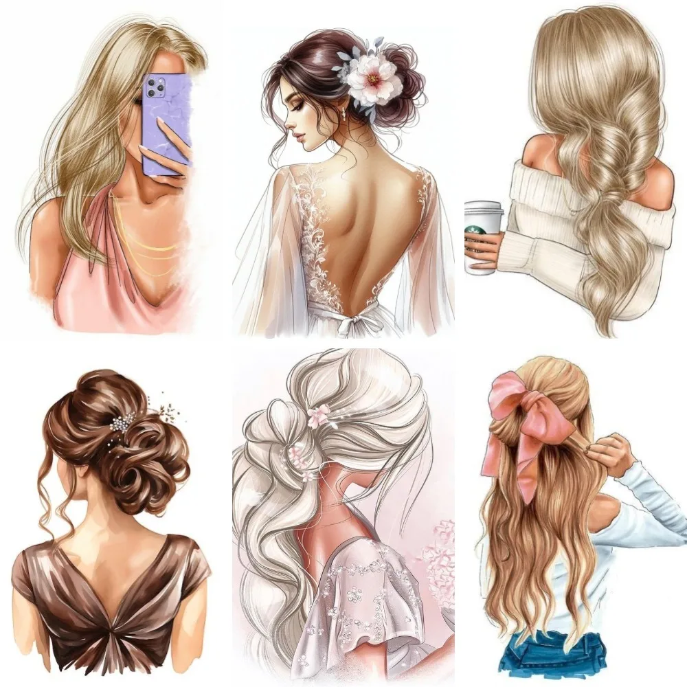 

5D DIY Diamond Painting Kits Blonde Girl Back View Full Drill Rhinestone Embroidery Beauty Hairstyle Cross Stitch Art Decor