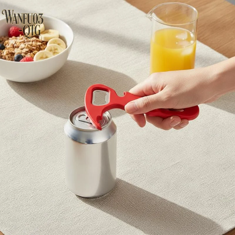 Portable Can Opener With Pull Tab Design Multifunctional Jar Bottle Opening Tool For Beer Cans Easy Open Bottles Kitchen Use