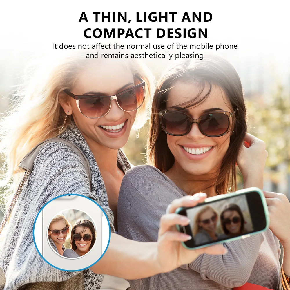 MagSafe Aluminum Alloy Selfie Mirror with Magnetic Absorption for iPhone 16, Photography Auxiliary Tool, Convex Mirror