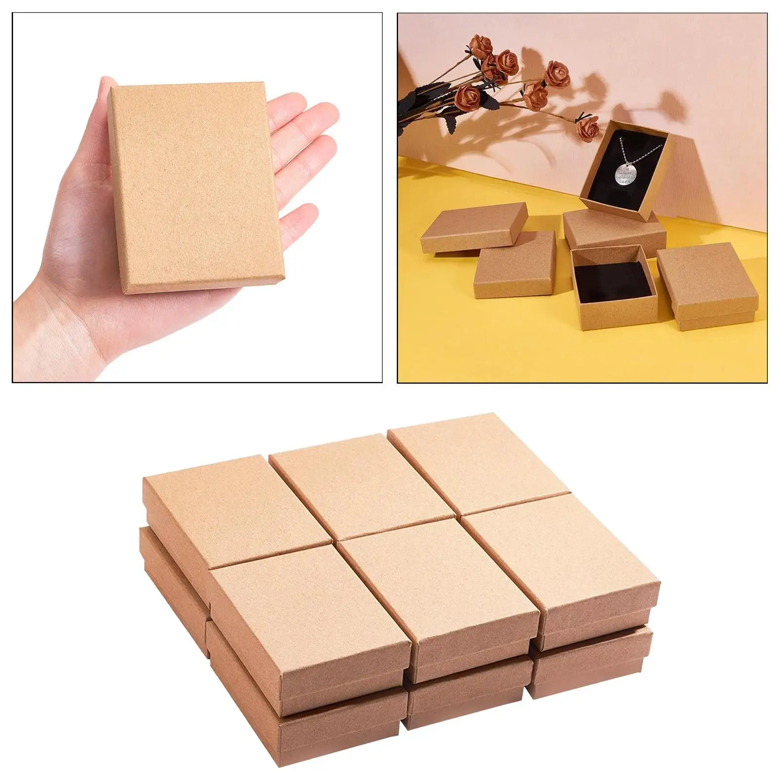 

12pcs Cardboard Paper Jewelry Rings Display Shipping Box Gift Box Wholesale