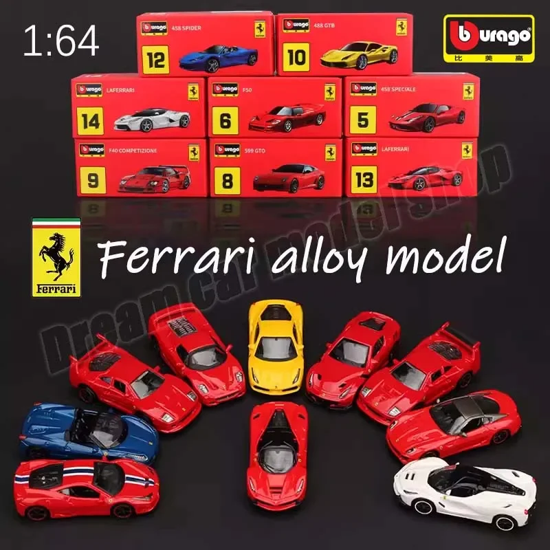 Bburago 1:64 Genuine Ferrari Series Car MONZA SP1 ,LAFERRARI,488GTB, F12 Tdf,F40,F50,ENZO FERRARI,SF90 Alloy Cars Model Toy Gift