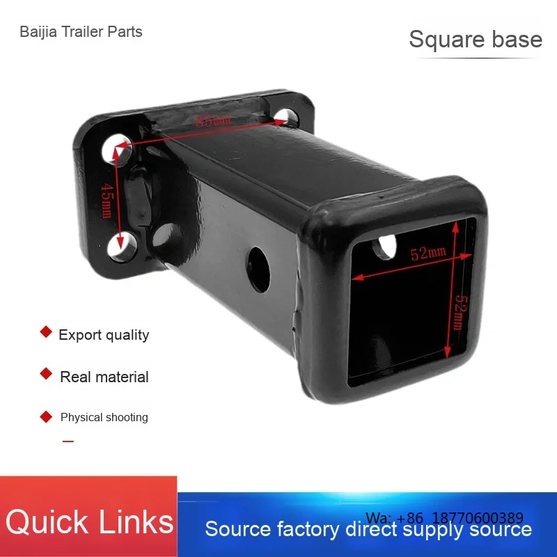 Quick Connect Trailer Arm Square Base Car Connection Rear Female Port Modification Accessory for RV Tow Exterior Accessories
