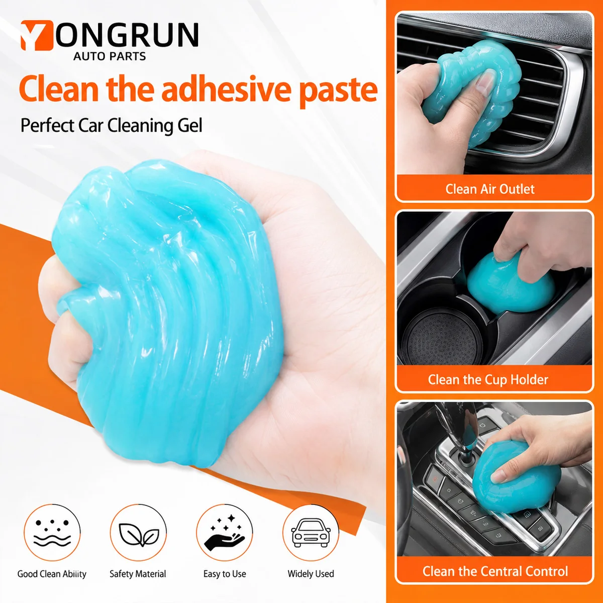 YONGRUN Car Cleaning Slime Gel Universal Detailing Putty Dust Remover for Dashboard Air Vent ConsoleKeyboard Cup Holder Cleaning