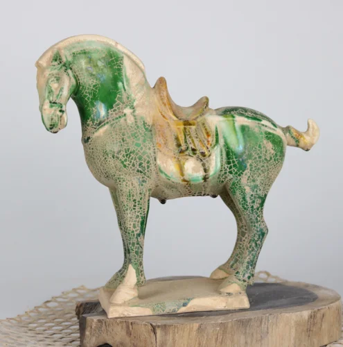 China Old collection Tang Dynasty Tang tri-color glazed ceramics War horse