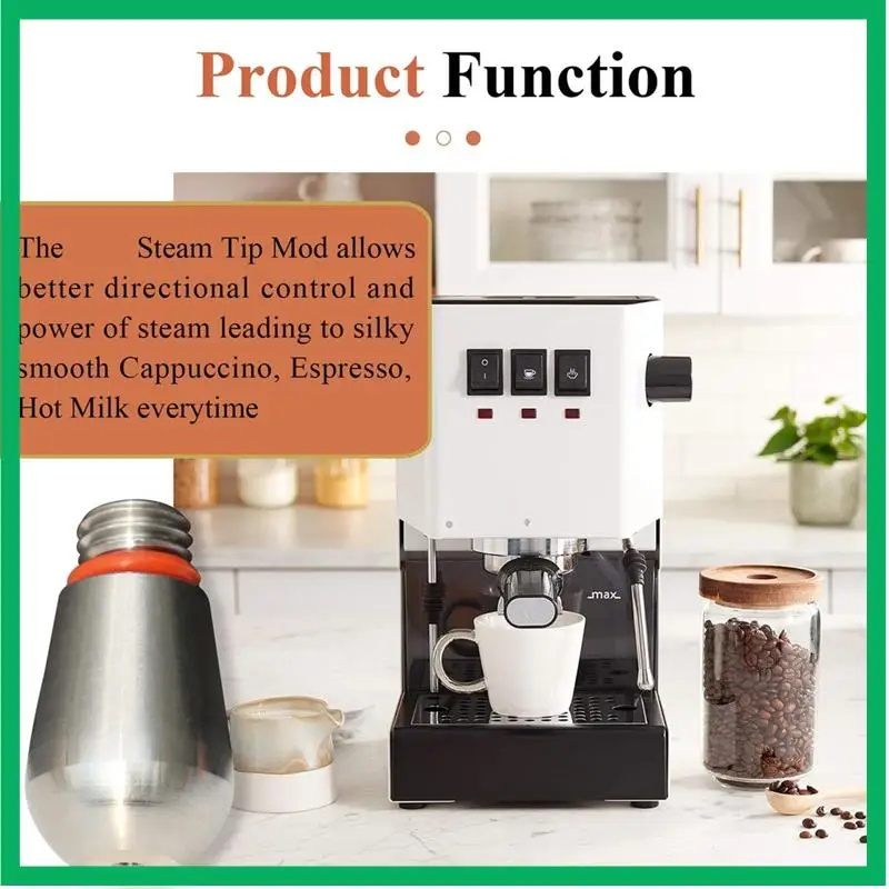 A74M-Low Profile Thin Drip Tray & Hole Steam Tip & Spring Modification Kit, For Gaggia Classic Pro Espresso Coffee Machine