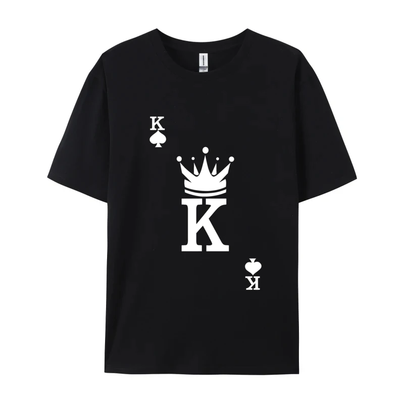 King's Crown Letter K Tshirt Camisas Graphic Men Vintage Homme Playing Cards Men'S Harajuku Streetwear T Shirt Short Sleeves