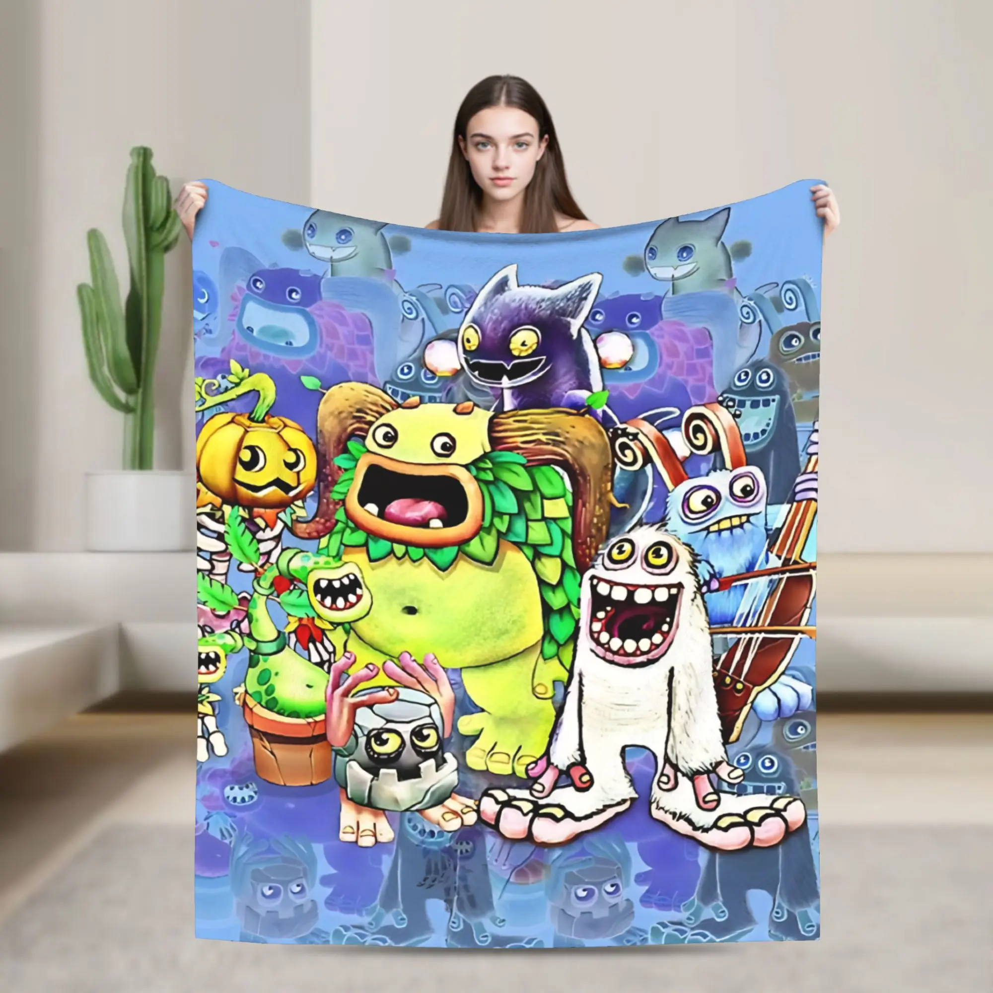 My Singing Monsters character Blankets  Travel Flannel Throw Blanket For Outdoor Super Warm Custom Quality Bedspread Gift