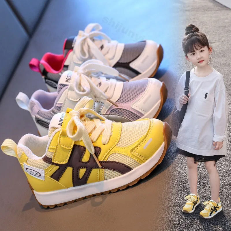 

Детская повседневная спортивная обувь, осень 2024, удобные дышащие нескользящие уличные кроссовки для бега, модная прогулочная обувь для мальчиков и девочек