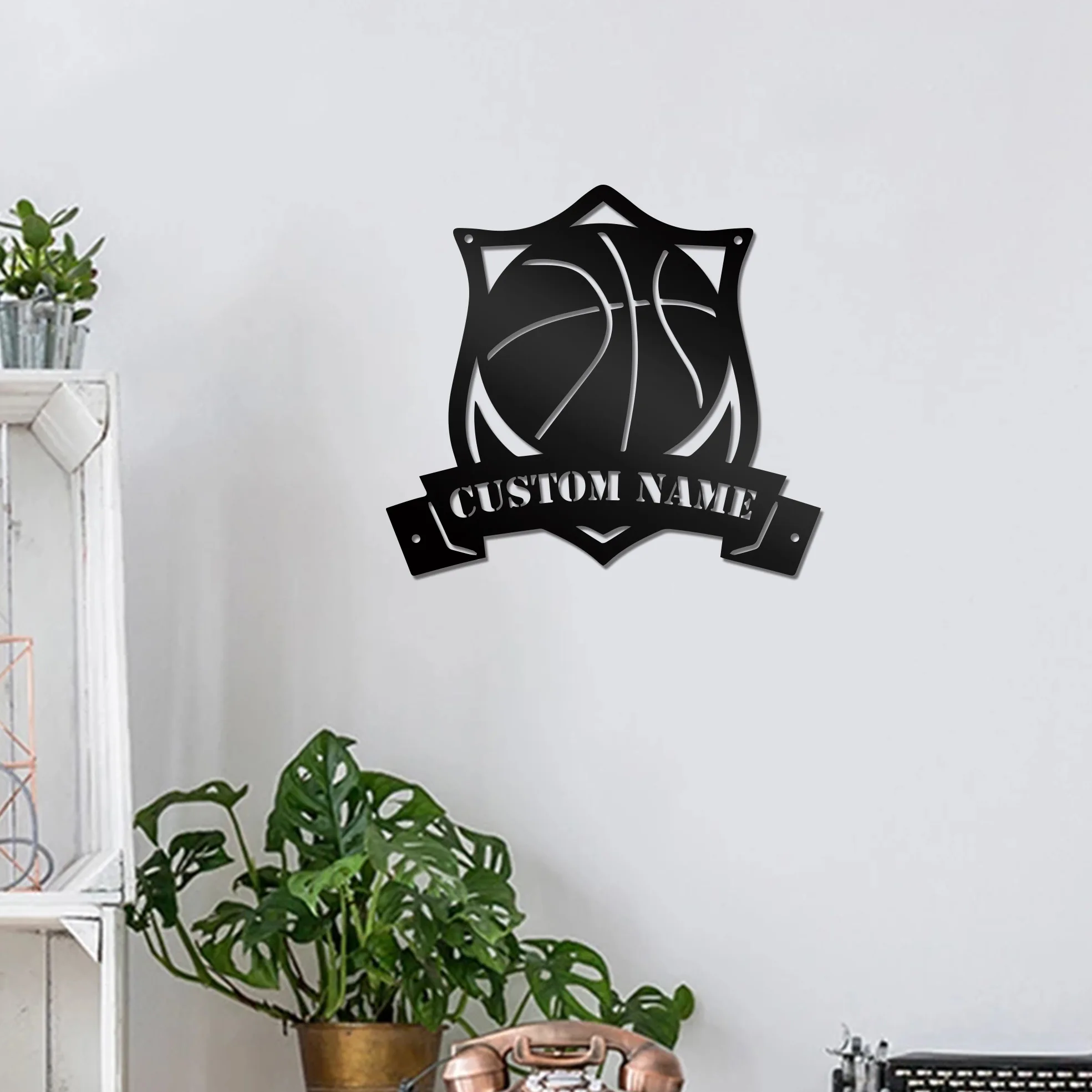 

1pc basketball badge funny Customized Name Metal Wall Signs Iron Wall Plaque For Home Decor