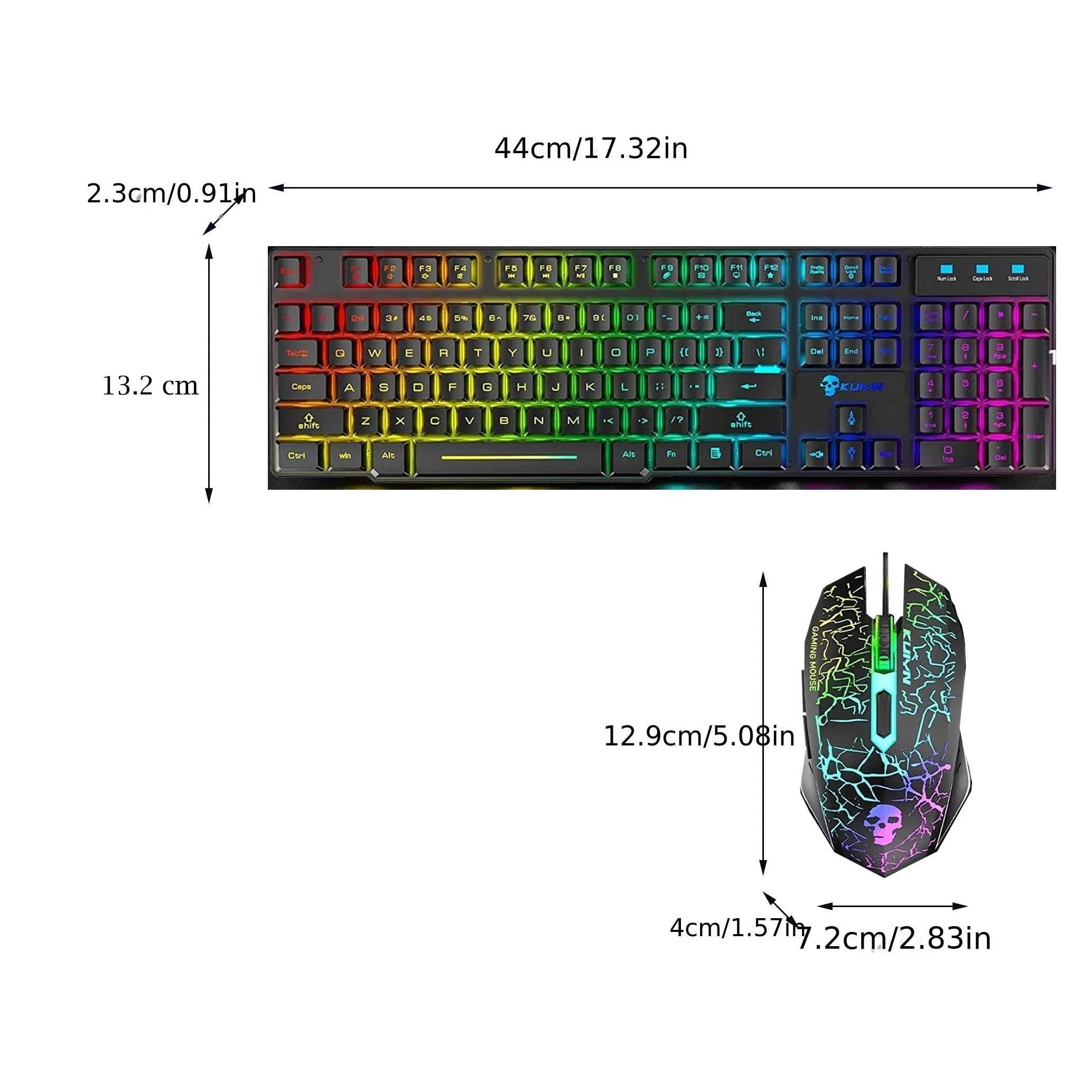 Imagem -04 - Mambasnake-conjuntos de Teclado e Mouse para Jogos Rainbow Backlit Ergonômico Usb Sensação Mecânica Teclado Iluminado 2400dpi Botões do Mouse