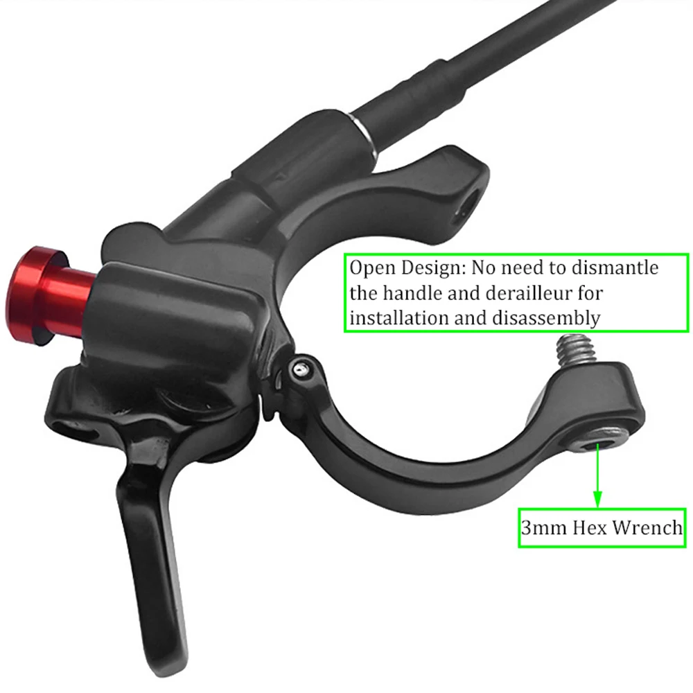 Palanca de bloqueo remoto para bicicleta de montaña, Control de Cable, interruptor de horquilla delantera, controlador de Cable de horquilla de