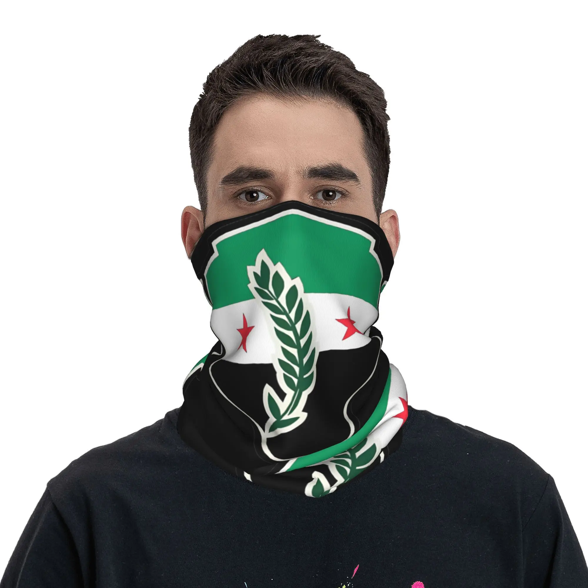 Syrisches Bandana-Halstuch, bedruckter Wickelschal, vielseitig einsetzbarer Fahrradschal, Radfahren, Unisex, Erwachsene, atmungsaktiv