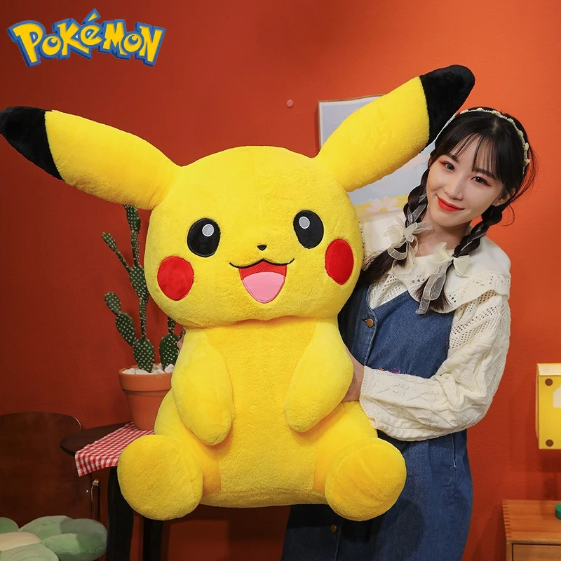 

30/45/60/75CM Pokémon Short Fur Pikachu Plush Pet Pocket Monster Kawaii Cartoon Animal Comfortable Soft Doll Children Toy Gift