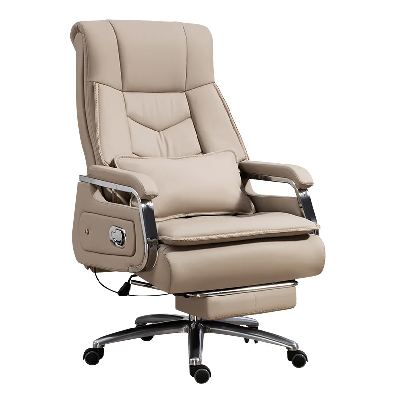 Chaise De Bureau Ergonomique En Lin - Fauteuil Pivotant Réglable En Hauteur, Accoudoirs Rembourrés