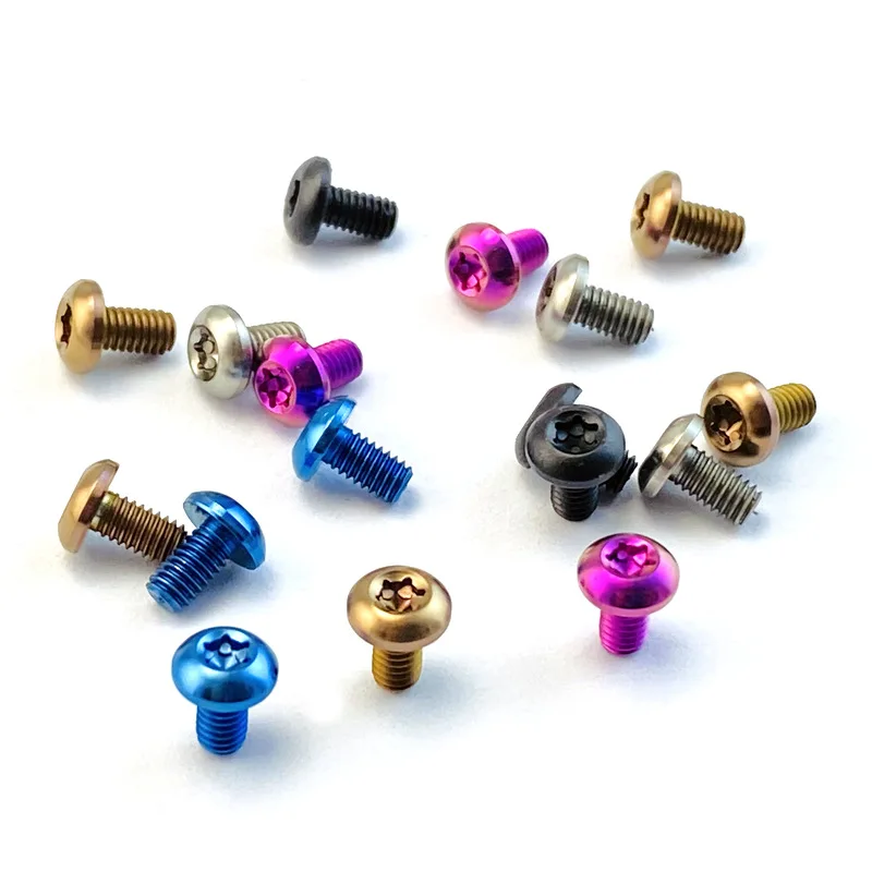 5PCS 6MM Titanium Alloy Material Making Knife Handle Screw T8 Button Head Screws M2.5 Knife Handle Spindle Screw Accessories