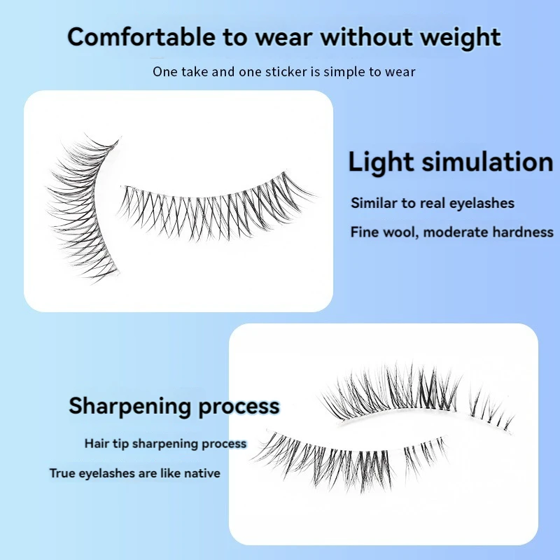 One-piece false eyelashes 5 pairs set Japanese style sharpened natural transparent stem false eyelashes soft simulation eyelashe