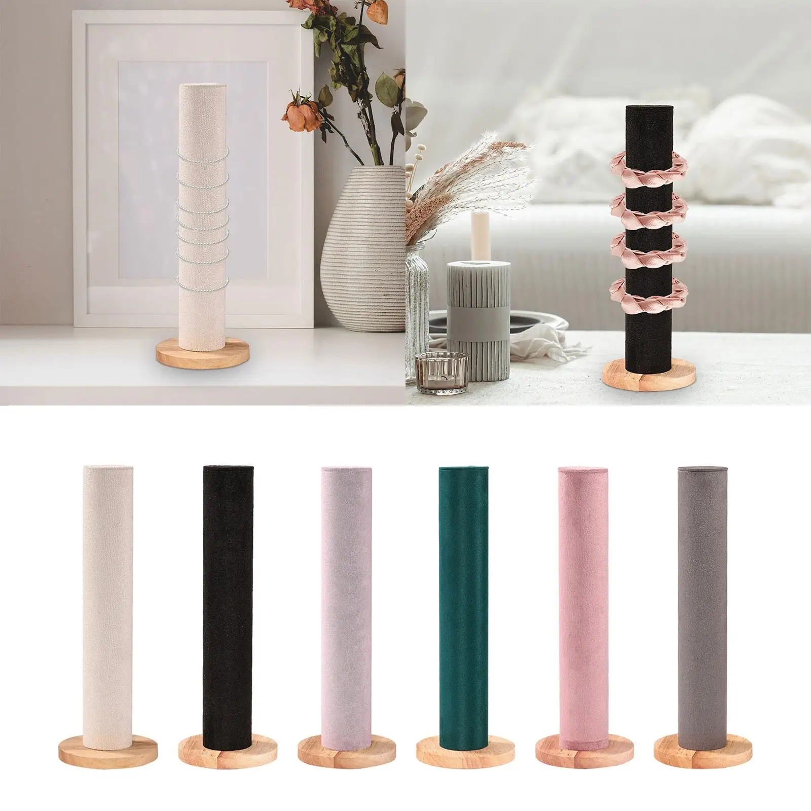 Jewelry Display Stand Handmade Bangle Wood Base Shelf Rack Hairbands Organizer for Home Decoration Showcase Dressing Room Party