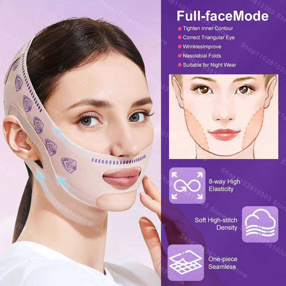 フェイススリミングマスク Vフェイスリフトアップベルト 薄型ネックマスク 女性用 Vラインシェイパー 二重あごバンド 抗しわストラップ スキンケア