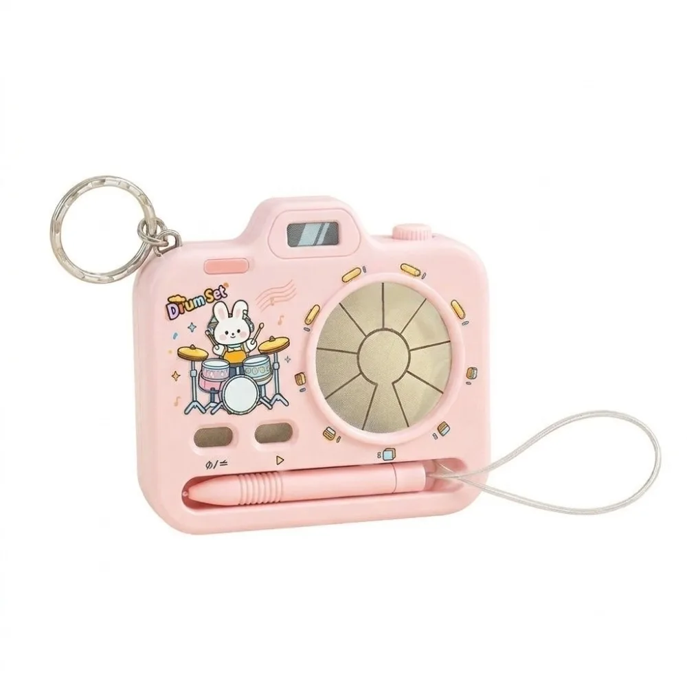 Gift Portable Finger Drum Keychain Animal Pattern Creative Camera-shaped Keychain Funny Cute Mini Electronic Drum For Adults